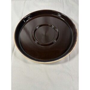 Tastefully Simple - Chip & Dip Serving Platter - Stoneware - Brown & Tan  10.25"